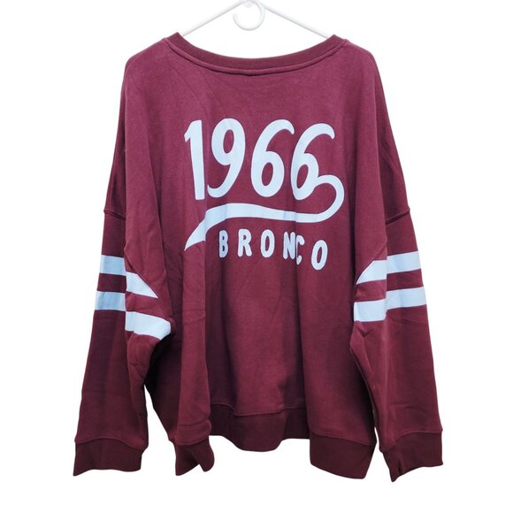 Ford Official Licensed Bronco 66 1966 Oversized Sweatshirt 3X Burgundy  White - Picture 4 of 7